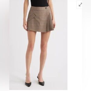 Rails Adriana Pleated Plaid Mini Skirt Maple Check Size 2
